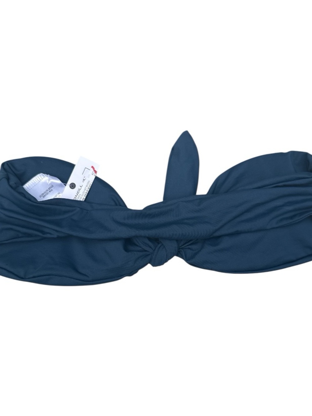 O'Neill Teal Navy Knot Front Bandeau Bikini Top Only Size Small NWT - Picture 2 of 3